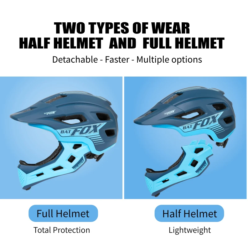 BATFOX Bike Helmet Kids Full F - огляд і ціна Mountain Biking Full Face Helmet
