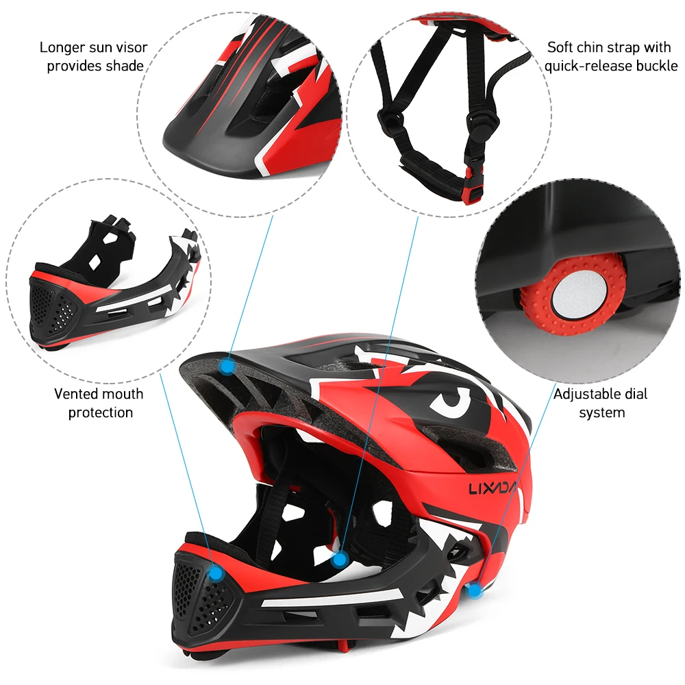 Lixada Kids Detachable Full Fa - огляд і ціна Mountain Biking Full Face Helmet