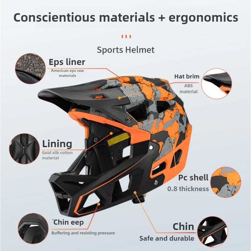 New Adult Full Face Mountain B - огляд і ціна Mountain Biking Full Face Helmet